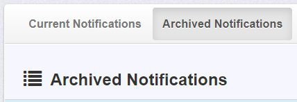 Archived Notifications tab